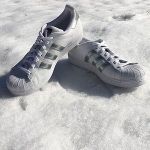 Silver Adidas Superstar Originals